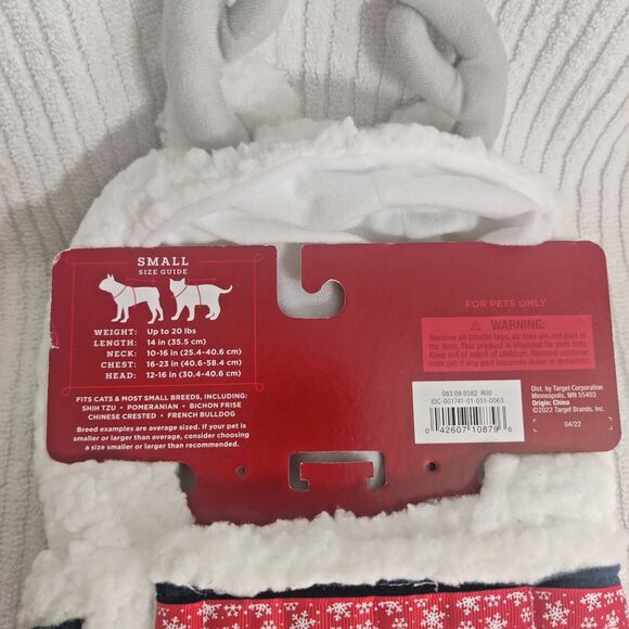 Dog Costume Workshop White Reindeer with Bells, Size Small - New - Picture 4 of 9